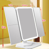 Trifold LED Makeup Mirror with 10X Magnification