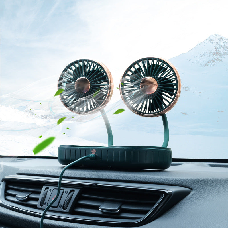 Double-Headed USB Car Fan