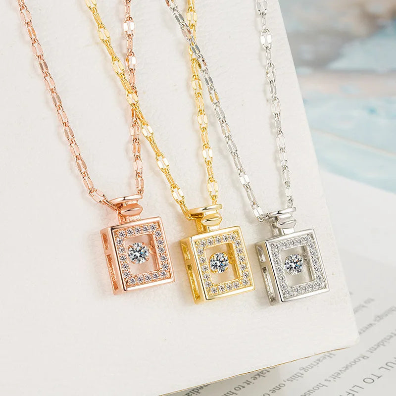 Valentine's Day Perfume Bottle Pendant Necklace